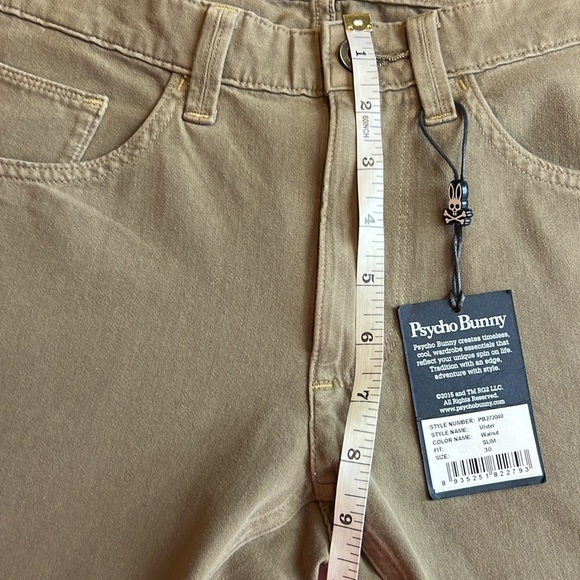 Psycho Bunny by Robert Godley Ulster Walnut Slim. fit Twill pants SZ 30 - Picture 12 of 13